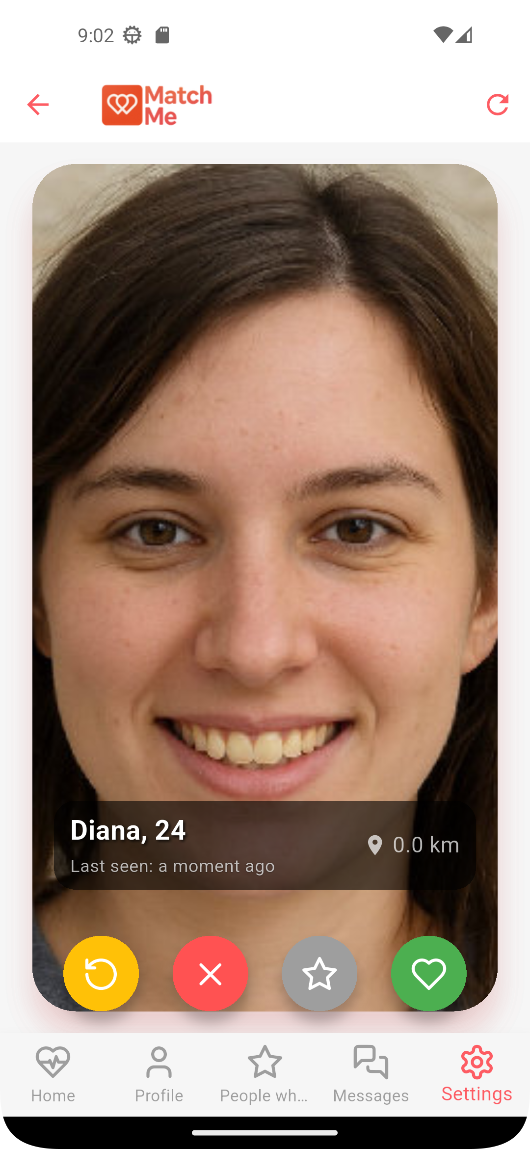 MatchMe Mobile App Mockup